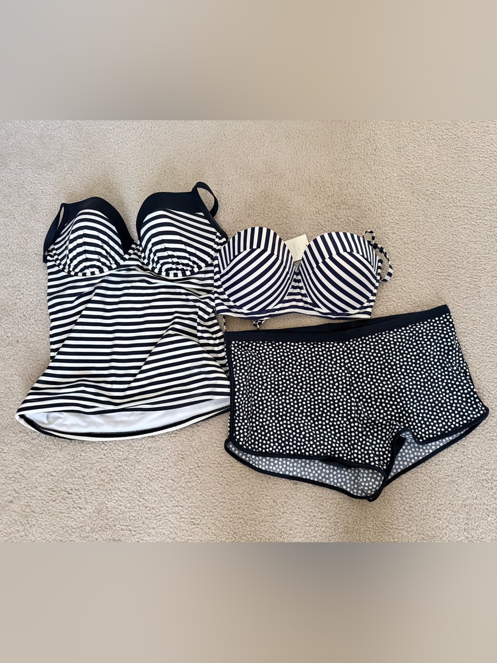 Boden Navy & White Swimsuit (three pieces)